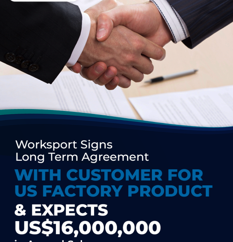 Worksport Firma Un Acuerdo A Largo Plazo Con Un Cliente Para Un Producto De La Fábrica De EE.UU.